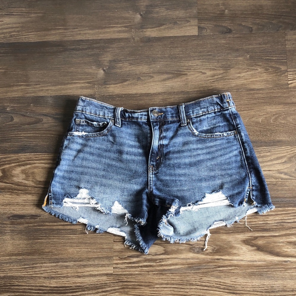 Aerie Denim Daydream Shorts Distressed Cutoff Mid Rise Medium